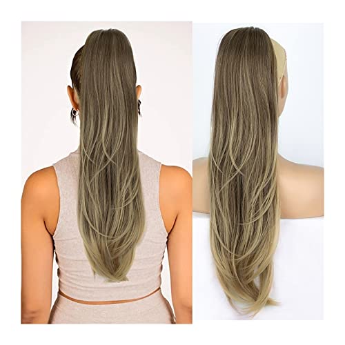 Ponytail Extension/Haarteil 26 Zoll langer gewellter Pferdeschwanz mit Kordelzug Mehrschichtiger synthetischer Clip in Pferdeschwanz-Haarverlängerungen Synthetische Pferdeschwanz-Haarteile for Frauen