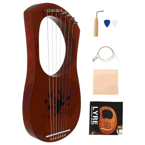 Mini-Musikinstrument-Ornamente 7-Ton-Leier bastelt klassisches niedliches Mini-kreatives einzigartiges Schmuckzubehör Musikinstrument tragbares Miniaturmodell