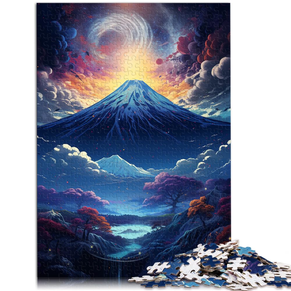 Spielzeug-Puzzle, bunt, Mount Fuji, 1000 Puzzleteile für Erwachsene, Holzpuzzle, Familienspiel, Stressabbau, schwieriges Herausforderungspuzzle, 1000 Teile (50 x 75 cm)