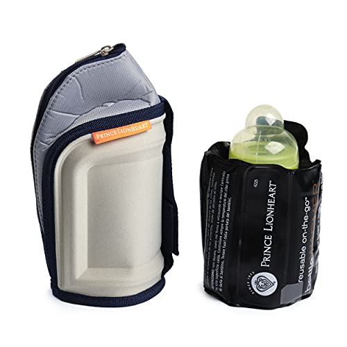 Prince Lionheart On-The-Go Bottle Warmer, Babyflaschenwärmer, Sofortige Wärmequelle Für Milch/Nahrung, Keine Batterien/Elektrizität Erforderlich, Neopren-Reißverschluss-Abdeckung, 2 Stück