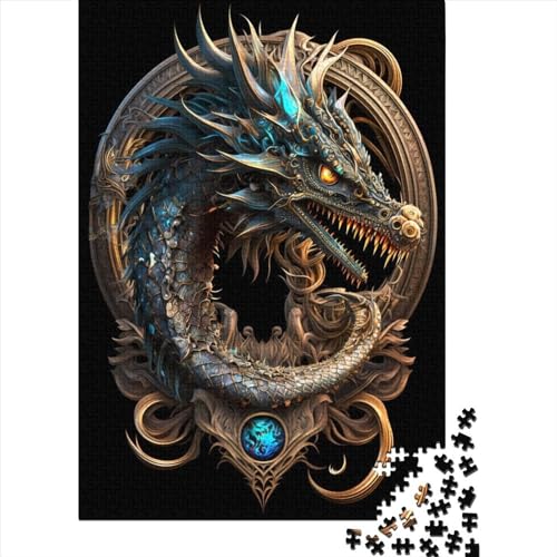 1000-teiliges Puzzle für Erwachsene und Teenager, Mystischer kosmischer Drache, Holzpuzzle für Erwachsene, schwierige, anspruchsvolle Puzzles, 1000 Teile, 75 x 50 cm