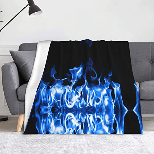 Blaue Feuerlöschdecke Flanell-Überwurfdecken – 152,4 x 127 cm, warme Decke für Bett, Sofa, Couch, Schlafzimmer, Herren, Frauen, Geschenk.