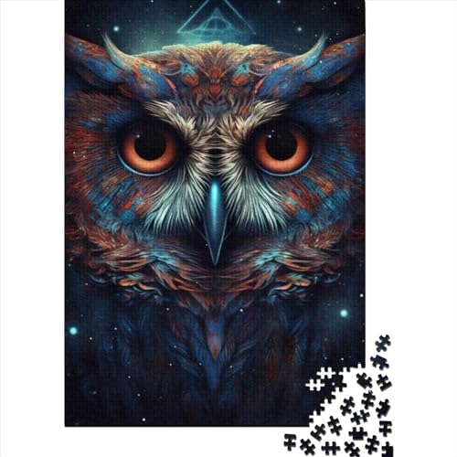 Cosmic Owl Puzzle für Erwachsene, 1000 Teile, Holzpuzzle, Puzzle für Erwachsene, Teenager, Puzzle für Erwachsene, Geschenke für Erwachsene, 75 x 50 cm