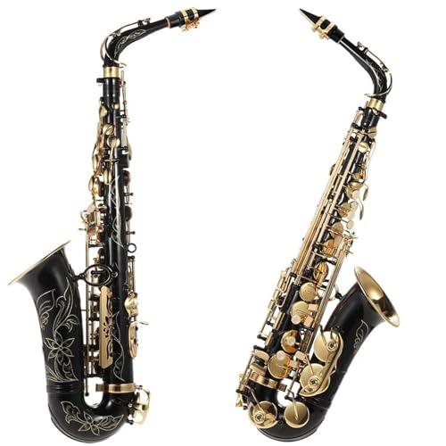 Eb-Altsaxophon, Messing Lackiert, Goldfarben, E-Flat-Saxophon-Instrument, Pinsel, Stoff, Handschuhe, Riemen, Gepolstertes Etui Anfänger saxophon