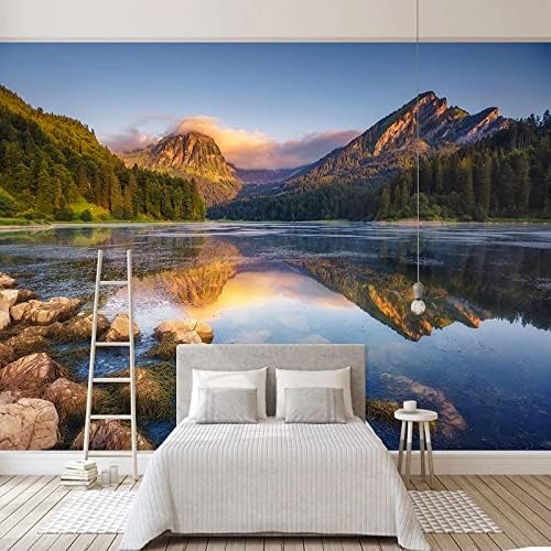 XLMING Lake Waldgebiet Nature View Hotel 3D Tapete Home Dekoration Wohnzimmer Sofa Schlafzimmer Tv Hintergrund Wand-350cm×256cm