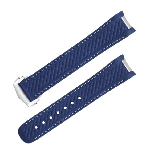 IOTUP Ersatz-Uhrenarmband für Omega-Armband Seamaster 300 Aqua Terra AT150 8900, weiches Gummi, gebogenes Ende, 46, Achat