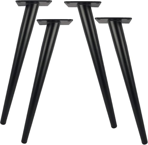 4 Stück Schwarze Möbel-Tischbeine, 10–72 cm Länge, Metall-Möbelbeine, Moderne Kommode, Schrank, Couch, Schrank, Schreibtisch, Stuhl, Ottomane, Ersatzmöbel-Stützfüße, Tragfähigkeit 800 kg, sc