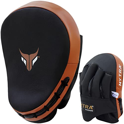 Mytra Fusion pratzen Boxen Gebogenes Echtleder Mini Box pratzen MMA Muay Thai Karate Training pratzen Kickboxen