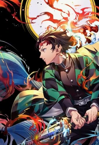 HfmQuisutron Puzzle 1000 Teile Anime Tanjirou Posterscolor Geschicklichkeitsspiel Für Die Ganze Familie Erwachsene Zq105Wk