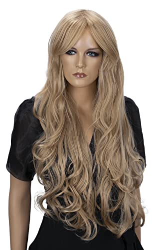 PRETTYSHOP Perücke Voluminös Langhaar Cosplay Theater Show Gewellt Blond FS836k