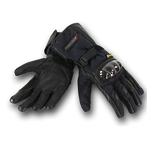 RIDER-TEC Handschuhe Motorrad aus Textil/Leder rt-4010-r, schwarz, Größe XXL