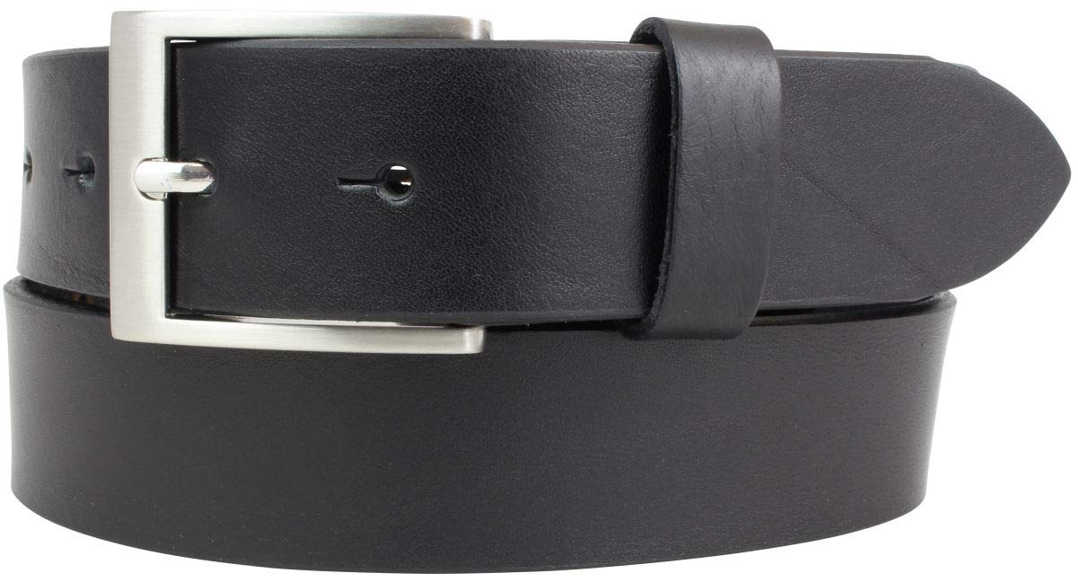 BELTINGER Gürtel aus Vollrindleder 3,5 cm | Jeans-Gürtel für Damen Herren 35mm | Chino-Gürtel Anzuggürtel | Schwarz 110cm