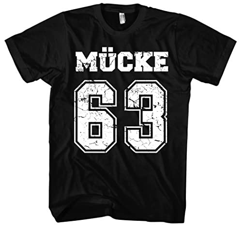 Mücke 63 Herren T-Shirt | Football Shirt Kult Weltkulturerbe | M1 Schwarz (3XL)