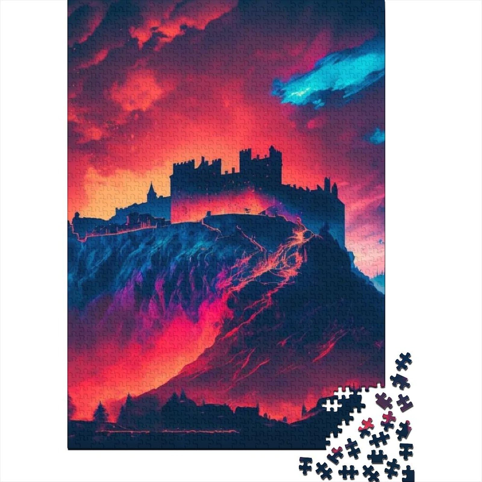 Cliff Castle Holzpuzzle für Teenager, 500 Teile, Puzzle für Erwachsene Teenager, Puzzle, praktisches Spiel, Familiendekoration (Größe: 52 x 38 cm)