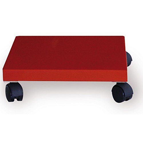 STABILER BLUMENROLLER PFLANZENROLLER 28 x 28 cm – Rot