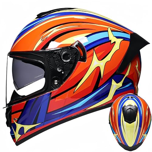 Integralhelm Mit Klappmechanismus, Modularer Motorradhelm, Integriertes Motorrad-Doppelvisier Für Männer Und Frauen, Straßenradhelm, Rennmopedhelm, DOT/ECE-Zulassung J,S55-56CM