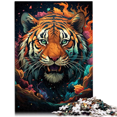 Puzzles für farbenfrohe psychedelische Tiger, Puzzles für Erwachsene, 1000 Teile, Holzpuzzle, Weihnachtswunschliste mit Weihnachtsmann, 1000 Teile (50 x 75 cm)