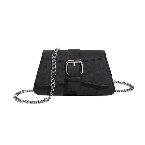 ohodhmnu Damen Tragetasche, Minimalistische Kette Schultertasche Leicht & Vielseitig Crossbody Tasche für Frauen Geeignet für jeden Tag Gebrauch & Reisen, Schwarz , with accessories