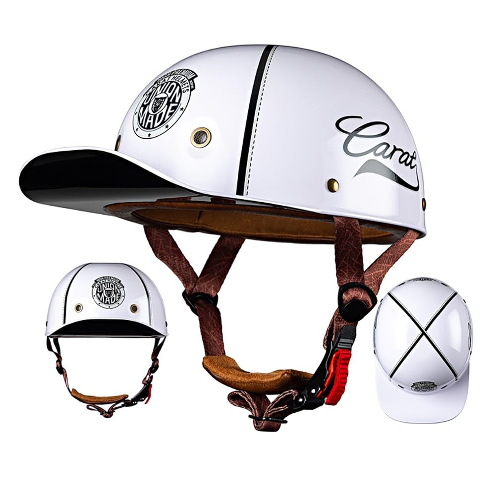 Motorrad Halbschalen Halbhelm Halbschalenhelm Baseballmütze-Helm Baseball Cap Brain-Cap Motorradhelm Mit ECE Cruiser Chopper Scooter Helm Für Bike Cruiser Chopper Moped Scooter