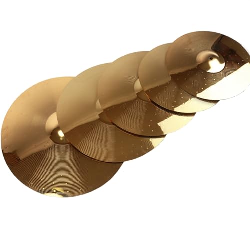 5-teiliges Golden Drum Jazz Drum Beckenset 14'' Hi-Hat/16'' Crash/18'' Crash/20'' Ride Übungsbecken Schlagzeug-Becken-Set