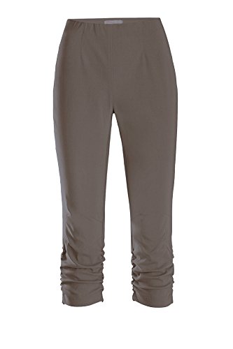 Stehmann Maria-530, stretchige Caprihose, seitlich gerafft Größe 34, Farbe Khaki