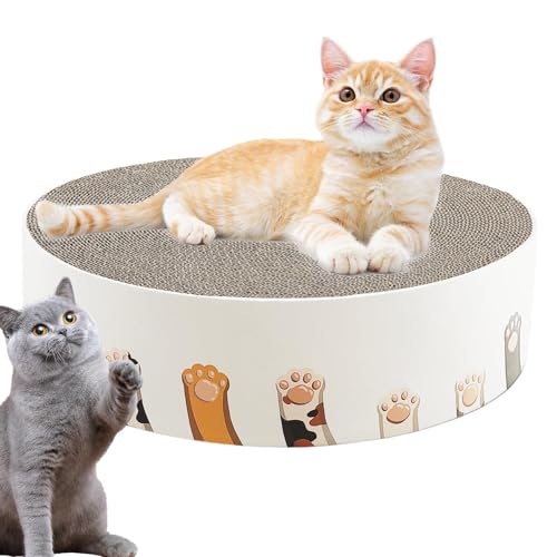 Katzenkratz-Lounge – Snuggle & Rest gewellter Katzenkratzer | 2-in-1 runder Katzenkratzer zum Schutz von Möbeln