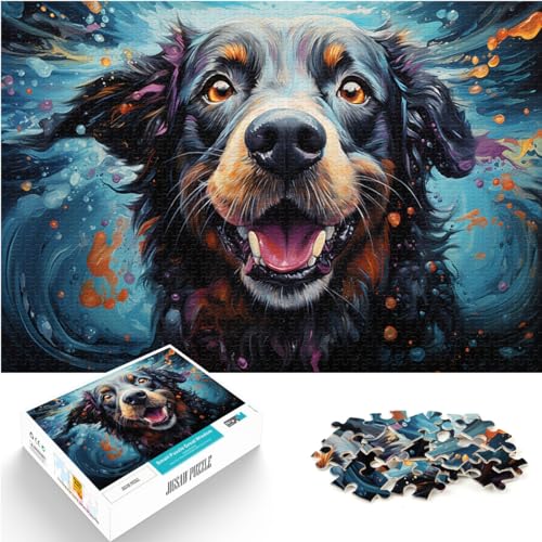 Puzzle Fantasie bunter Hund 1000-teiliges Puzzle für Erwachsene Holzpuzzle Spielzeug Puzzles Lernspiele Stressabbau-Puzzles 1000 Teile (50 x 75 cm)