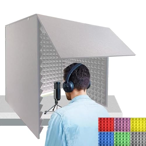 Tragbare Tonaufnahme-Vocal Booth Box, Tonaufnahme Schallschutzkabine, Schalldichte Schaumstoffplatten, Gesangskabine, Großer Raum Mikrofon Isolierschaum, Mikrofonschutz, Studio, Singen, Podcast