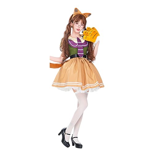 Osdhezcn Damen Halloween Cosplay Maid Kostüm Kurzarm Kleid Karneval Party Kleid Kleidung Anzug Outfit Cosplay Kostüm