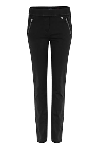 Robell Style NENA – Slim FIT, Denim Power Stretch Jeans, Gerade geschnittenes Bein und Gesässtaschen Farbe Schwarz Größe 46