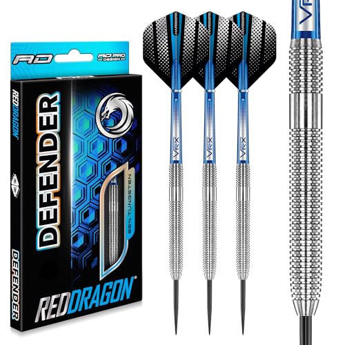 RED DRAGON Defender 24g Tungsten Darts mit Flights und Schäfte