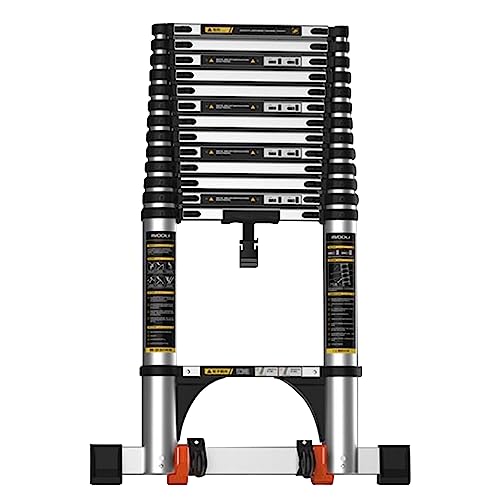 Klappbare Teleskopleiter, Teleskop-Ausziehleiter mit Schnellverschluss und Schutzdesign, tragbare zusammenklappbare Leitern für den Heim- oder Notfallgebrauch, maximale Tragkraft 330 Pfund, 3,2