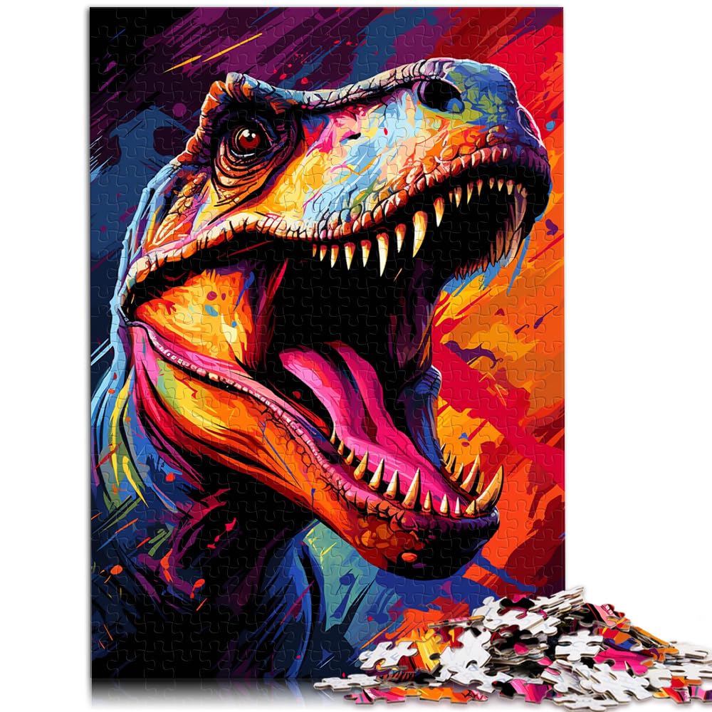 Puzzlespiel Fantasie bunter Dinosaurier 1000 Teile für Erwachsene Schwierige Puzzles Holzpuzzle Stressabbau Staycation Zeit totschlagen 1000 Teile (50x75cm)