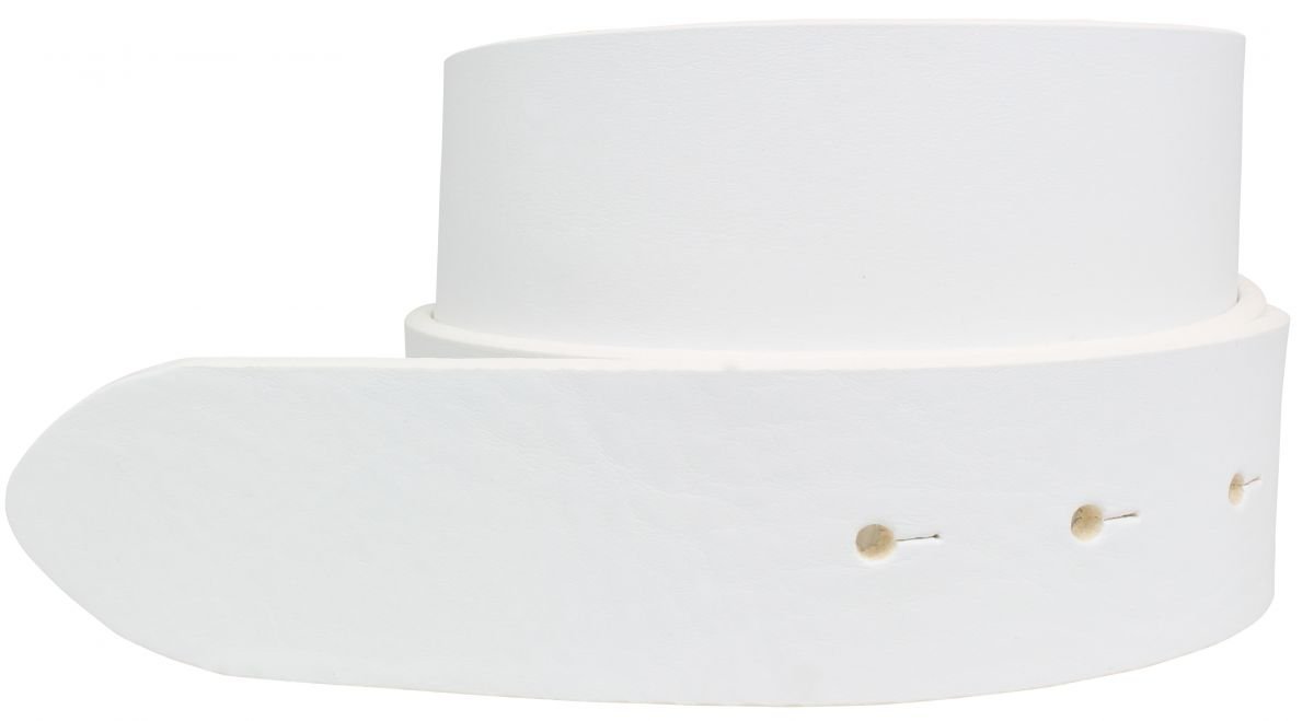 BELTINGER Wechselgürtel aus Vollrindleder mit Druckknöpfen 4 cm | Druckknopf-Gürtel für Damen Herren 40mm | Leder-Gürtel ohne Schnalle 4cm | Weiß 85cm