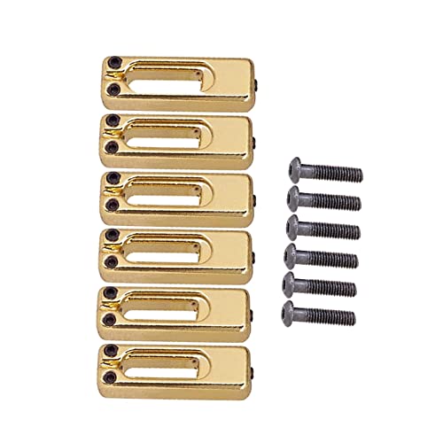 6 Stück Tremolo Bridge Sättel Für E- Gitarre Ersatzteile Tune-o-matic Steg (Color : Golden)