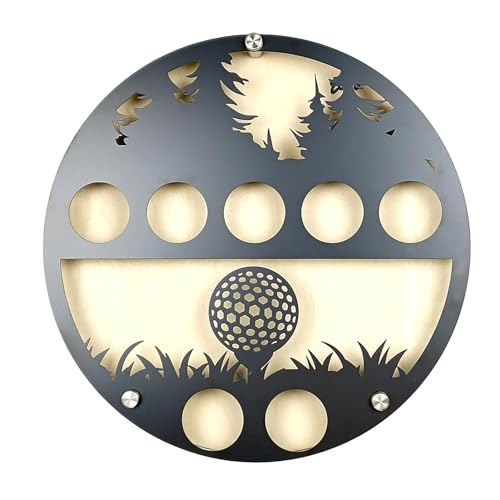 Golfball-Vitrine, Golfball-Wandhalterung, Golfball-Halter aus Eisen, exquisites Golfball-Sammleretui, Eisenständer für Haus-Silhouette, stabiler Ausstellungsschrank, geeignet für Männer und Frauen