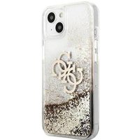 GUESS Hard Cover 4G Big Liquid Glitter Gold, for iPhone 13 Mini, GUHCP13SLG4GGO (GUHCP13SLG4GGO)