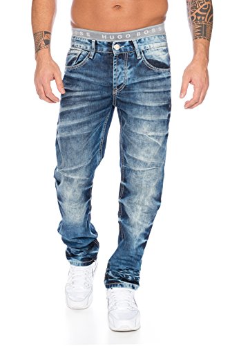 Cipo & Baxx Herren Jeans / Straight Fit Jeans Stevenage blau W 38 L 34