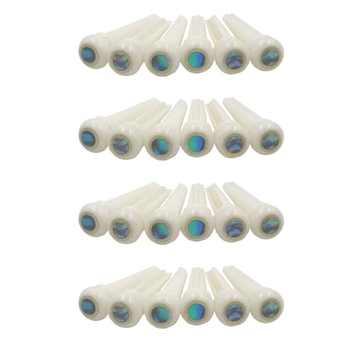 Fcuajdkq 24X Guitar Bone Bridge Pins mit 5.3Mm Position Abalone Dot für Den Von Akustikgitarrenteilen