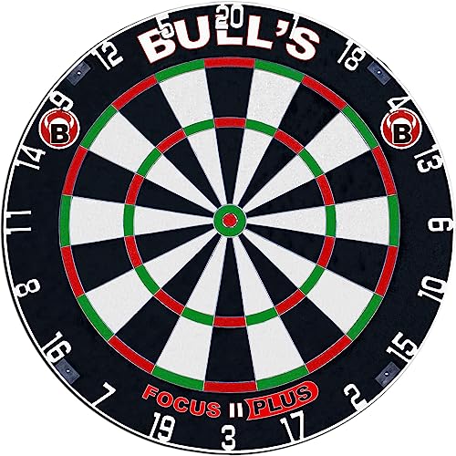 Bull's Focus II Plus Dartboard, Schwarz/Weiß, Standard