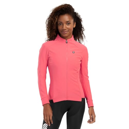 SIROKO - Winter-Fahrradtjacken für Damen J1 Breakaway - XL - Neon-Koralle