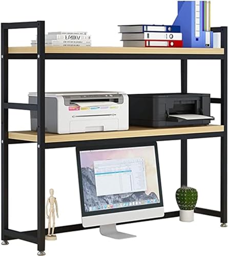 QYZUJIKL Desktop-Bücherregal Desktop-Bücherregal Schreibtisch Desktop-Speicher-Organizer Display-Regal Bücherregal, Holz und Metall Schreibtisch Lagerregal Display Rack