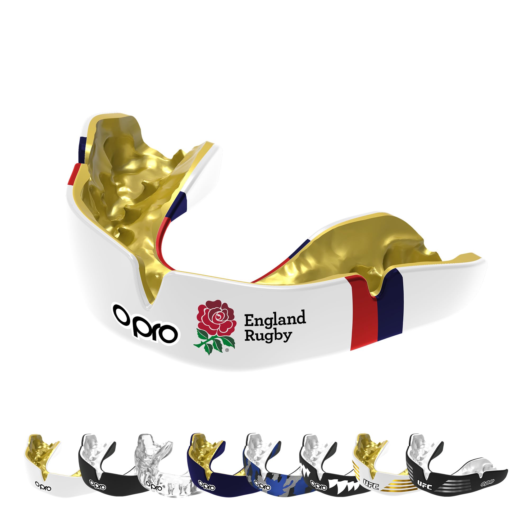 OPRO Instant Custom-Fit Mundschutz, revolutionäre Anpassungstechnologie für ultimativen Komfort und Schutz, Zahnschutz für Rugby, Boxen, Hockey, Kampfsport (England RFU, Erwachsene)