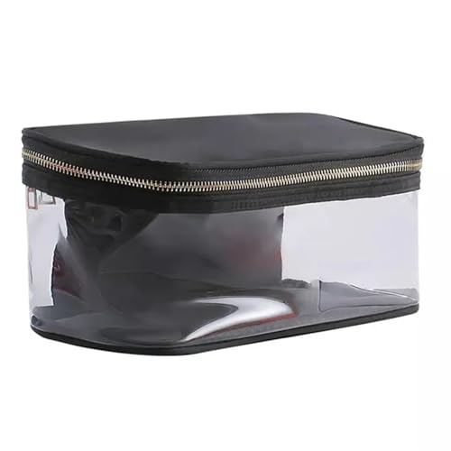 Transparenter Kulturbeutel 8 Farben Modische Damen-Make-up-Tasche aus PVC, wasserdicht, Nylon, Kulturbeutel, Reisetasche, transparente Kosmetiktasche, klassische transparente Tasche mit offener Oberse