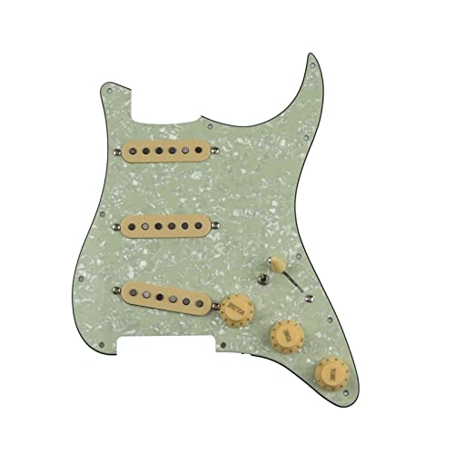 Geladenes Gitarren-Pickguard Geladene Pickguard-Pickups Gitarre-Alnico 5-Pickups SSS. Single Coils Pickups/Gelbe Pickupabdeckungen Set (Color : 13)