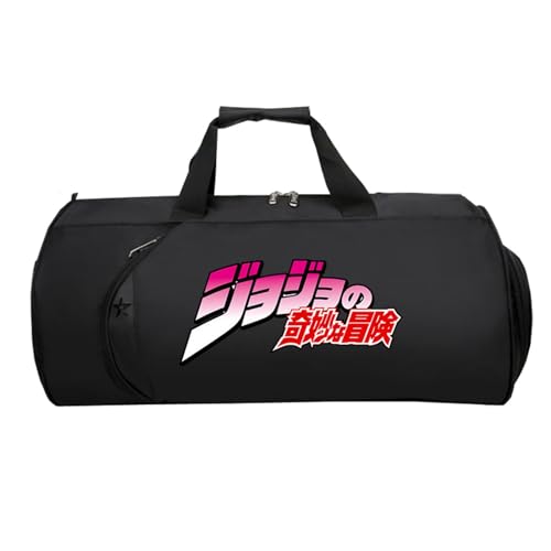 Jo-Jo's Bizar-re Adventu-re Sporttasche Klein, Groß Wasserdicht Sporttasche, HandgepäCk Unisex G.ym Wochenendtasche Flugzeug(Black 6)