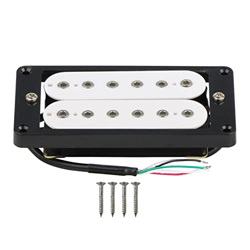 ZENGXUE Humbucker Pickup Guitar Bridge Pickup Keramik Magnet Weiß Mit Schwarzem Flachem Rahmen Humbucker Tonabnehmer Set