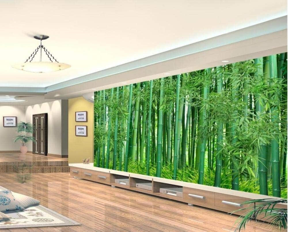 Frischer Grüner Bambuswald 3D Tapete Poster Restaurant Schlafzimmer Wohnzimmer Sofa TV Dekorative Wand-250cm×170cm