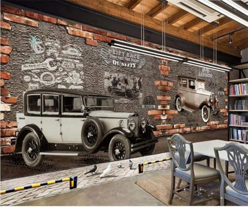 Oldtimer-Nostalgie-Ziegel 3D Tapete Poster Restaurant Schlafzimmer Wohnzimmer Sofa TV Dekorative Wand-430cm×300cm