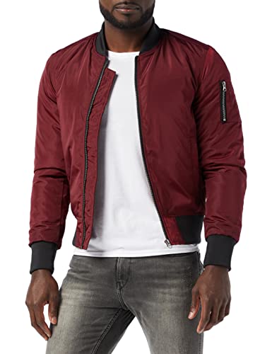 Urban Classics Herren 2-Tone Bomber Jacket Bomberjacke, Mehrfarbig (Burgundy/Black 00619), XXX-Large